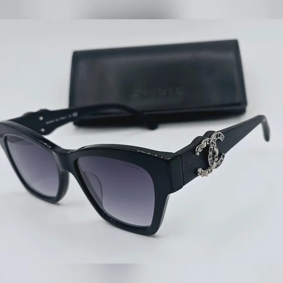 CHANEL SUNGLASSES CAT EYE BLACK CH5456 - Picture 15 of 16